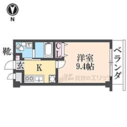 メゾン・シレーネ 1Kの間取図画像
