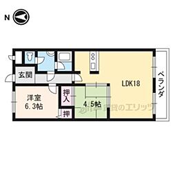 ラポート長谷川 2LDKの間取図画像