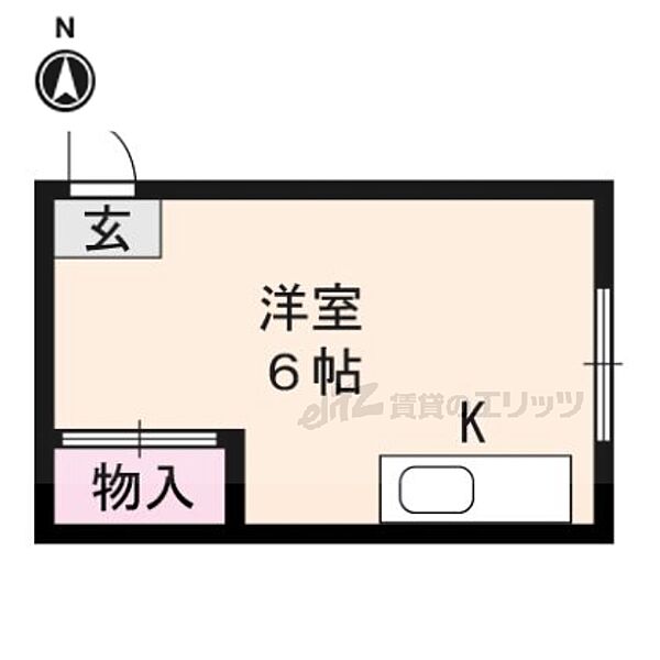 Ｋハウス 201｜京都府京都市上京区相国寺門前町(賃貸アパート1R・2階・10.53㎡)の写真 その2