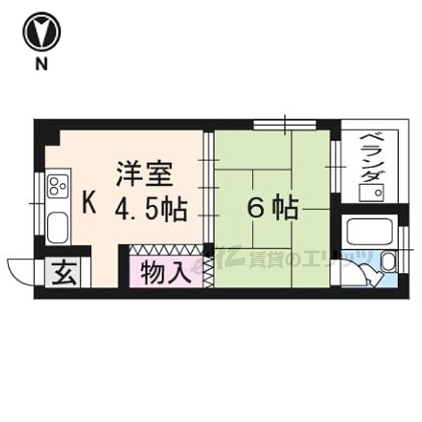 藤川荘 402｜京都府京都市左京区田中上大久保町(賃貸マンション1K・4階・20.49㎡)の写真 その2