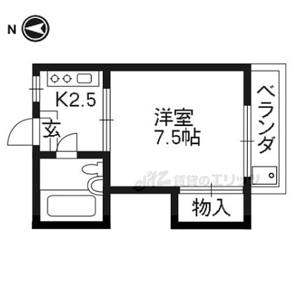 紫竹ドミール 202｜京都府京都市北区紫竹東大門町(賃貸アパート1K・2階・20.00㎡)の写真 その2