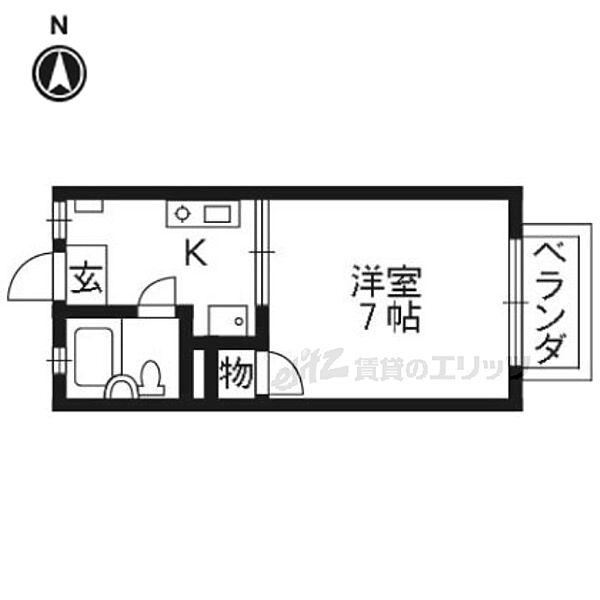 プレジール・ウエダ 105｜京都府京都市北区紫野下門前町(賃貸アパート1K・1階・20.29㎡)の写真 その2