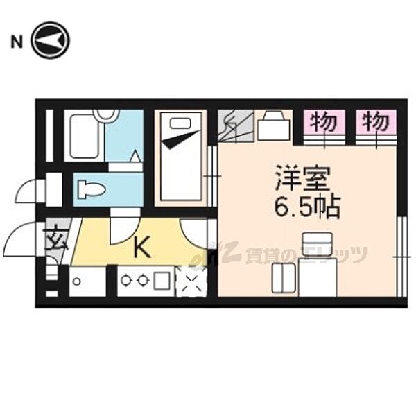 レオパレス京都鷹峯 106｜京都府京都市北区鷹峯上ノ町(賃貸アパート1K・1階・19.87㎡)の写真 その2