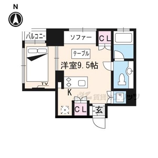 COTO GLANCE 鴨川別邸 403｜京都府京都市上京区出町通今出川上ル青龍町(賃貸マンション1R・4階・22.55㎡)の写真 その2