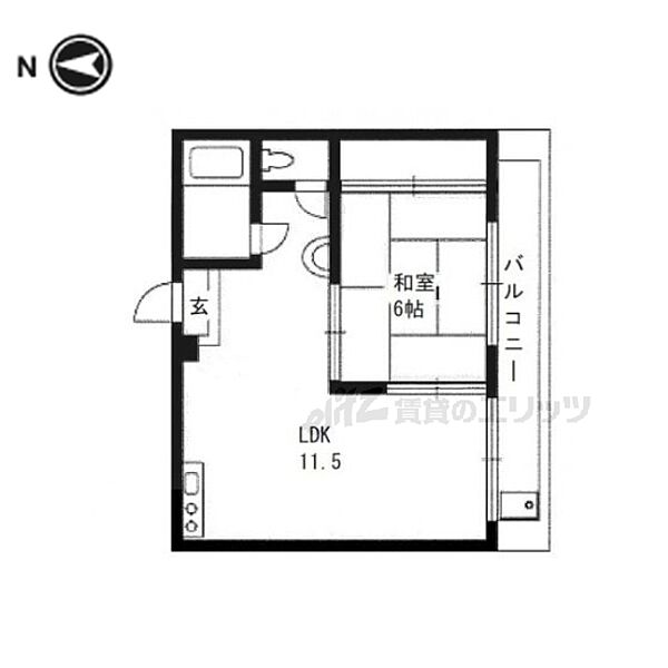 石川ビル 403｜京都府京都市左京区田中里ノ前町(賃貸マンション1LDK・4階・38.07㎡)の写真 その2