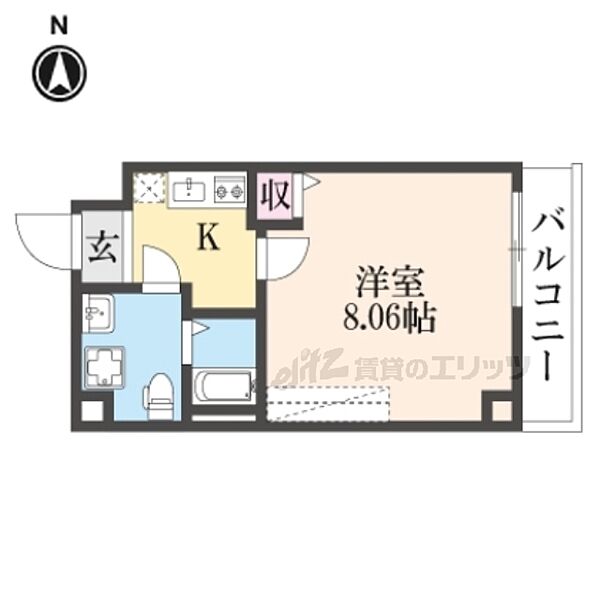 フラッティ千本寺之内北 403｜京都府京都市上京区閻魔前町(賃貸マンション1K・4階・23.45㎡)の写真 その2