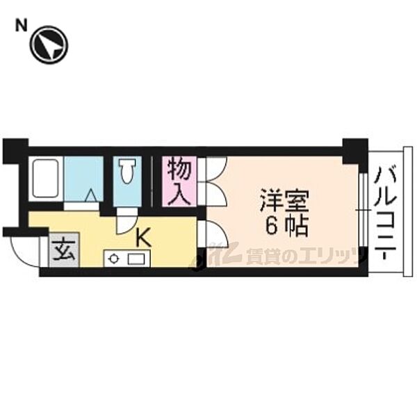 ＵＫハイム北山 2-D｜京都府京都市北区紫野西蓮台野町(賃貸マンション1K・3階・20.00㎡)の写真 その2