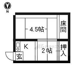 第二紫雲荘 2Kの間取図画像