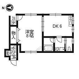 歡峯ハイツ 1DKの間取図画像