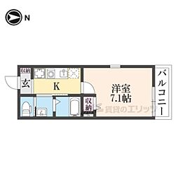 HKK728 1Kの間取図画像