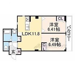 グリーンヒル北山通 3LDKの間取図画像