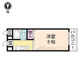 シェルクレア壬生 1Kの間取図画像