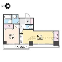 ライオンズマンション京都紫野 1LDKの間取図画像