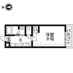 アークリード下天神 1Kの間取図画像