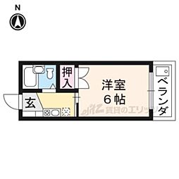 メゾン大 1Kの間取図画像