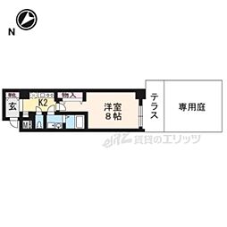 インベスト京都修学院 1Kの間取図画像