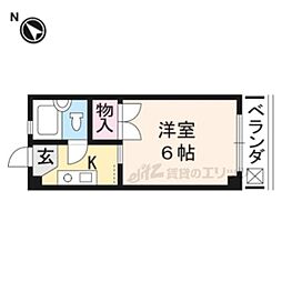 サンライズヒガシラ 1Kの間取図画像