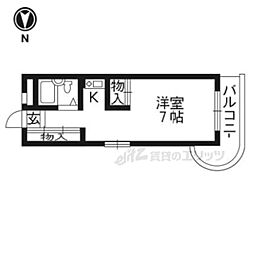 サンコート五條 1Kの間取図画像