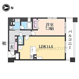リソシエラグジェ御所南 1LDKの間取図画像