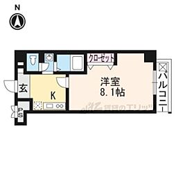 アルファープライズファイブ 1Kの間取図画像