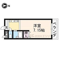 二条アンシャンテ滝村 1Kの間取図画像