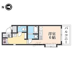 デトムワン京大前2 ワンルームの間取図画像