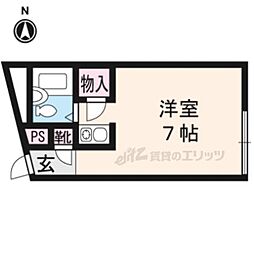 ビーロックカグラオカ ワンルームの間取図画像