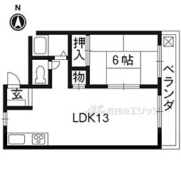 ショウエイハウス 1LDKの間取図画像