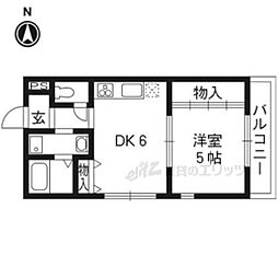 ラモーダ梅津 1DKの間取図画像