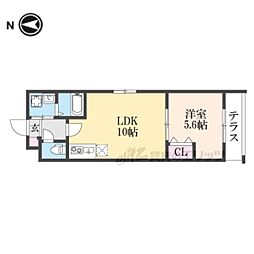 ソリティア梅小路 1LDKの間取図画像