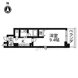 アスヴェル京都市役所前3 1Kの間取図画像