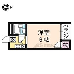 シャトルウサミ 1Kの間取図画像