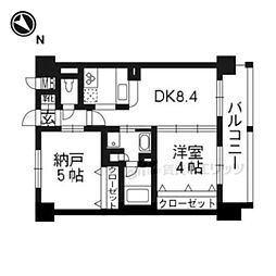 エステムプラザ京都河原町通2レジデンシャル 2DKの間取図画像