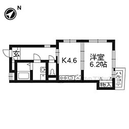 リオン 1Kの間取図画像