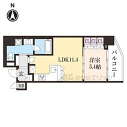 リーガル京都西陣2 1LDKの間取図画像