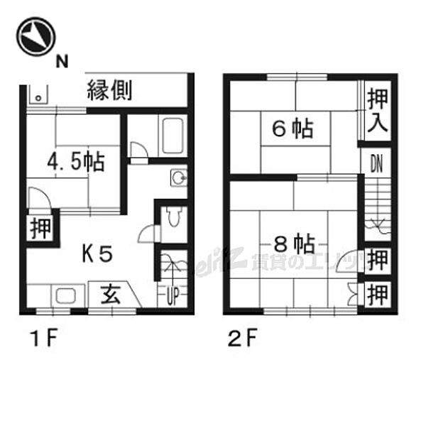 マスダ荘 1-5｜京都府京都市南区吉祥院池ノ内町(賃貸テラスハウス3K・1階・50.00㎡)の写真 その2