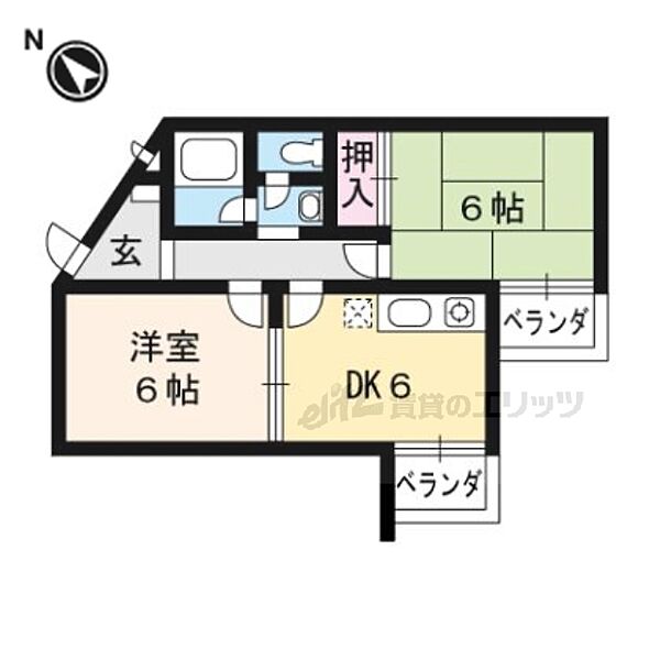 グランドール浅原 102｜京都府京都市西京区桂浅原町(賃貸マンション2DK・1階・39.20㎡)の写真 その2