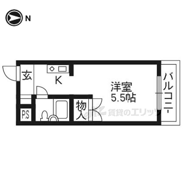 ソレーユー藤井 102｜京都府京都市右京区西院東今田町(賃貸マンション1K・1階・16.50㎡)の写真 その2