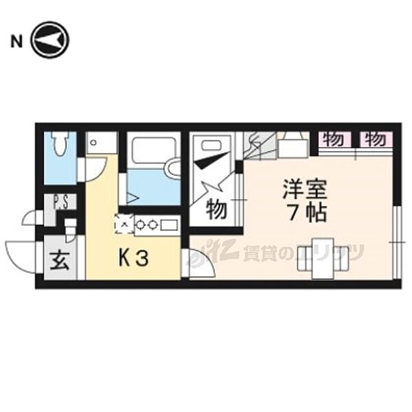 レオパレスアルモニ2番館 207｜京都府京都市右京区梅津罧原町(賃貸アパート1K・2階・23.18㎡)の写真 その2