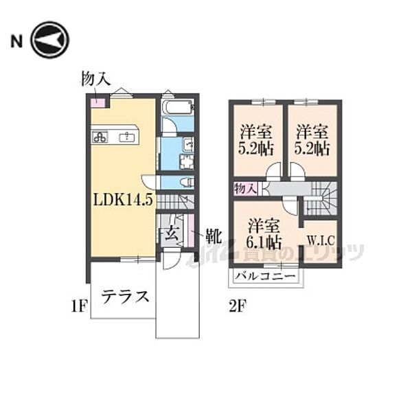 KYO STAGE KAZA 103｜京都府京都市右京区梅津北浦町(賃貸テラスハウス3LDK・1階・74.32㎡)の写真 その2