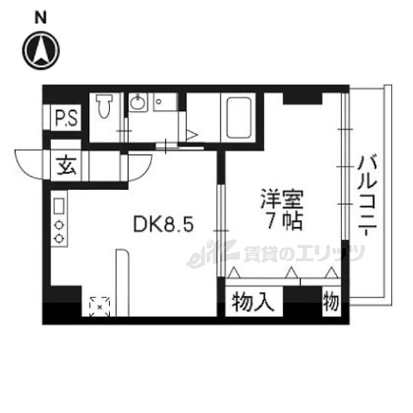 京都府京都市右京区西京極橋詰町(賃貸マンション1DK・4階・34.00㎡)の写真 その2