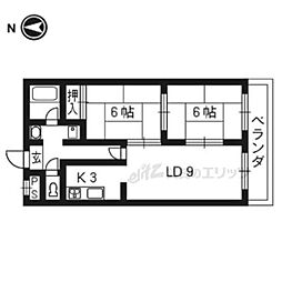 パールシャトー 2LDKの間取図画像