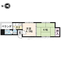 紫峰苑 2Kの間取図画像