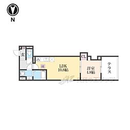 GRAMM丹波口 1LDKの間取図画像