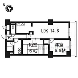 パインフィールド吉祥院 3階2LDKの間取り