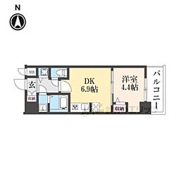 CREST TAPP 京都太秦天神川 dex I 1DKの間取図画像