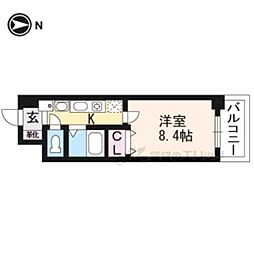 CA.プレザントヒル 1Kの間取図画像