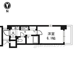 エステムコート京都烏丸2 1Kの間取図画像