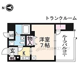 ベラジオ四条烏丸 1Kの間取図画像