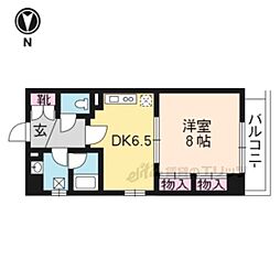 プラネシア星の子四条西洞院 1DKの間取図画像